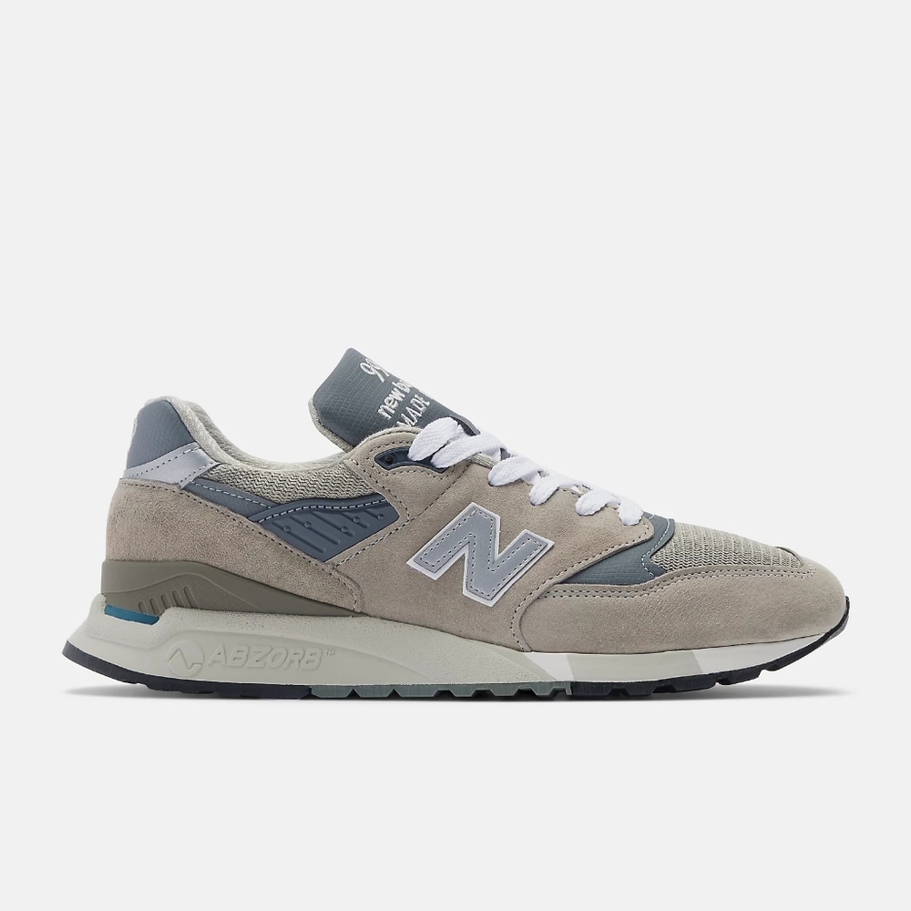 New Balance 998 Mens Sizes Made in USA Grey Silver Classic Sneaker U998GR